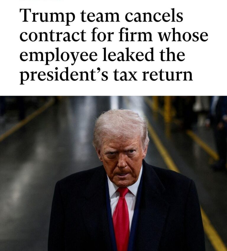 Trump team cancels contract for firm whose employee leaked the president’s tax return